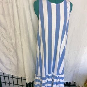 ASOS Blue and White Striped Maxi Dress